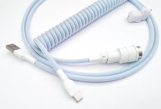 GMK+ Pastel Blue Cherry Custom Keycap cable