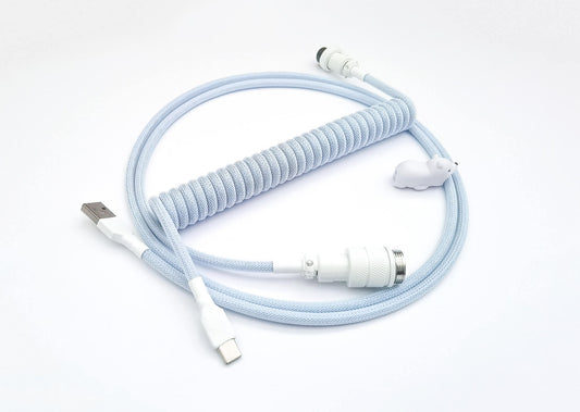 Pastel blue coiled cable