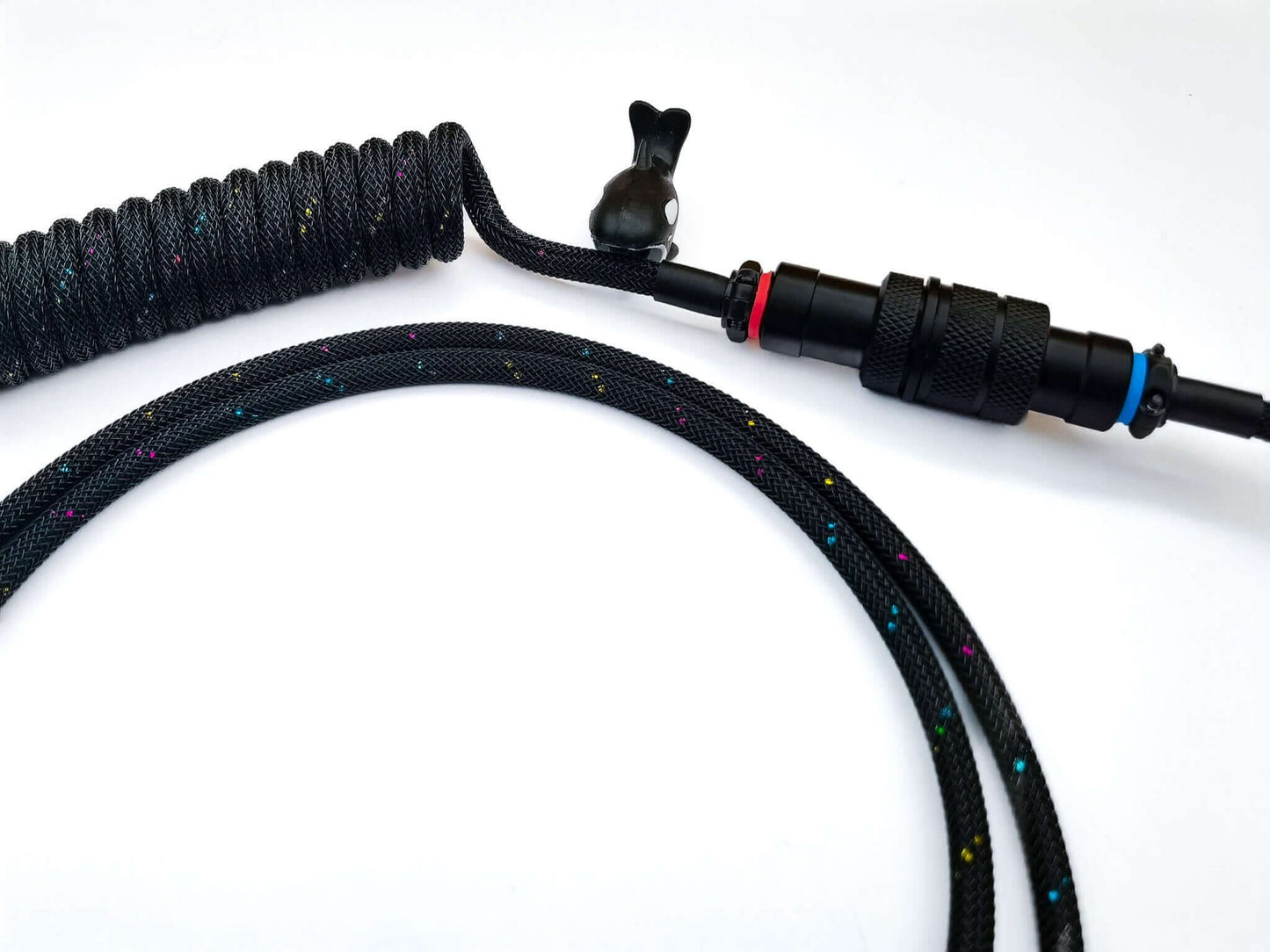 Black Gx16 connector Aviation with black coil cable