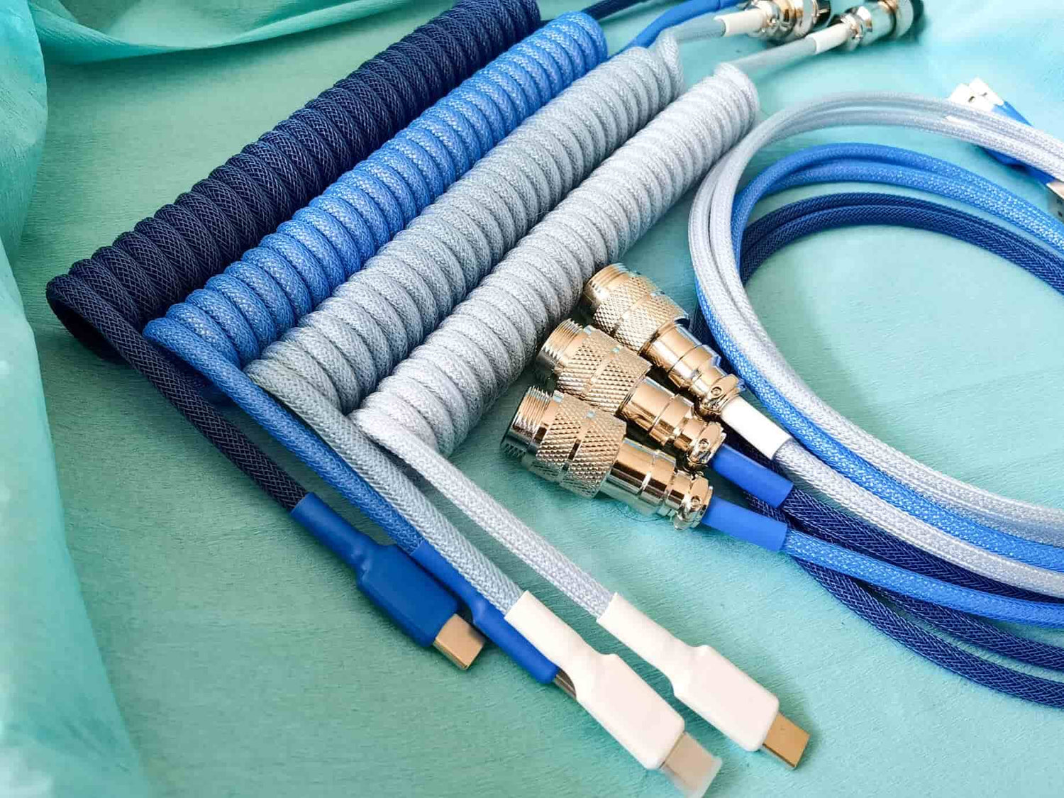 Blue Coiled Cables