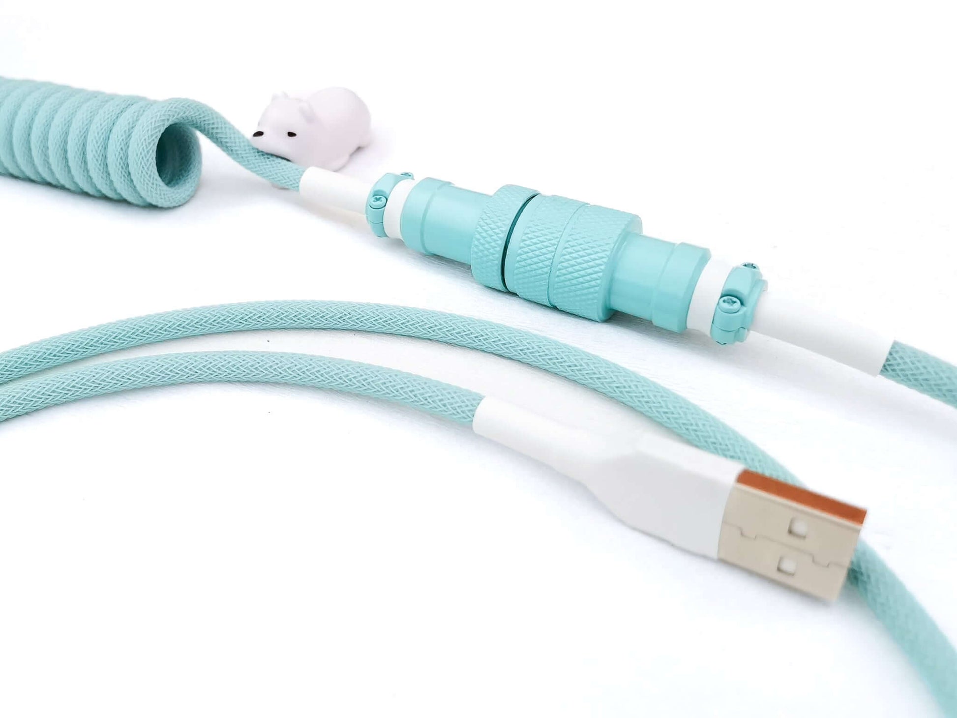 Gx16 aviator painted in robin's egg teal color, with white heat-shrink.