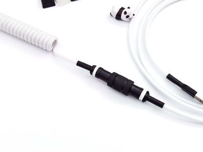 Black Gx16 connector, 4-pin, with black and white heat-shrink