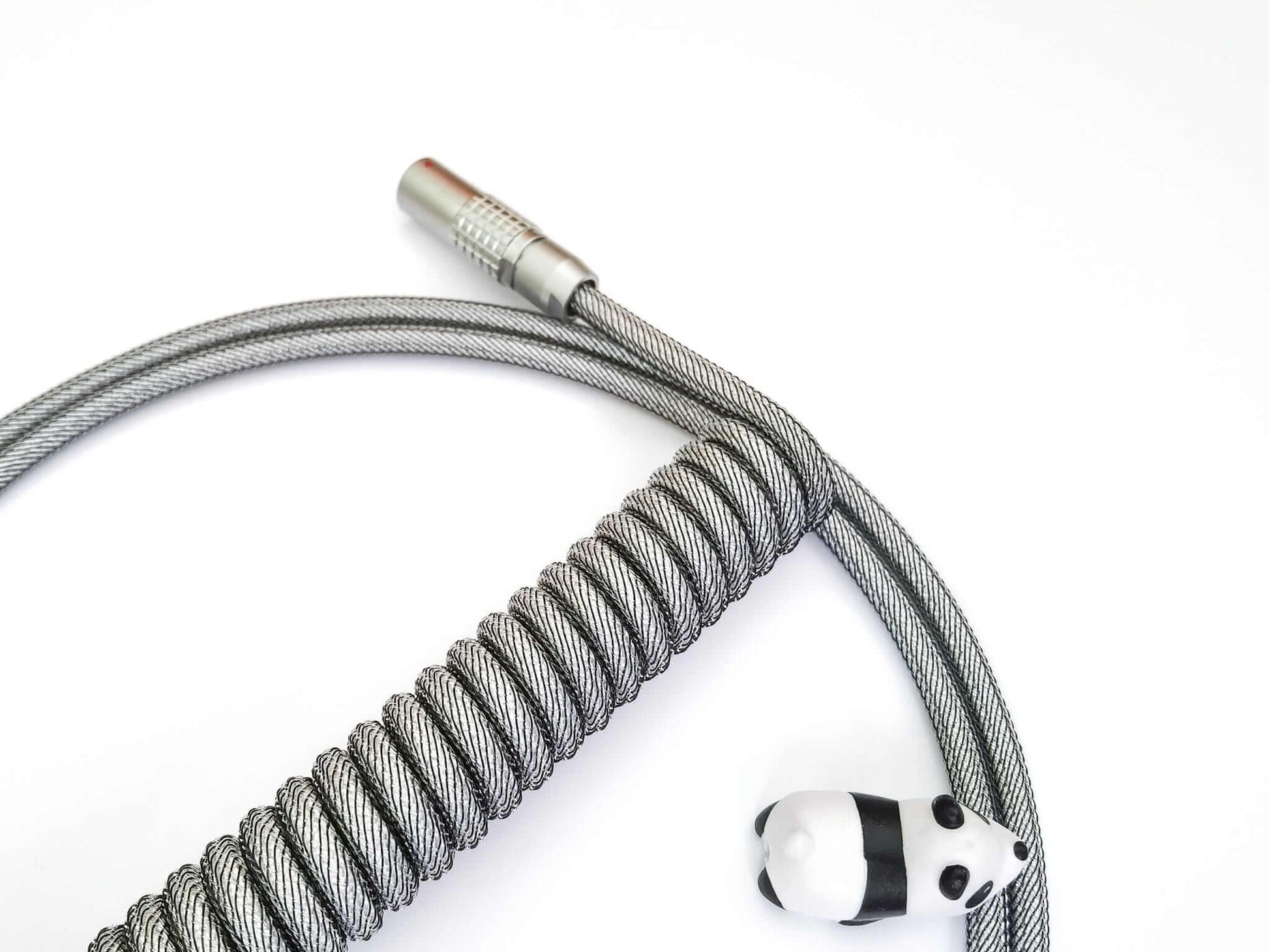 Coiled cable with Lemo connector on gray coil