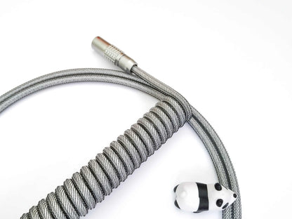 Coiled cable with Lemo connector on gray coil
