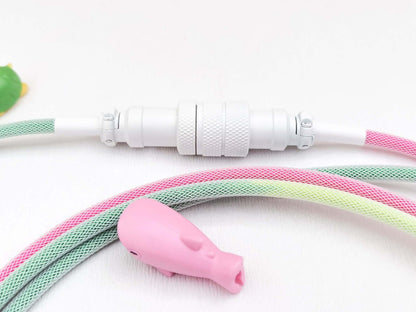 White Gx16 Aviator connector, 4-pin, with white heat-shrink on coil cable