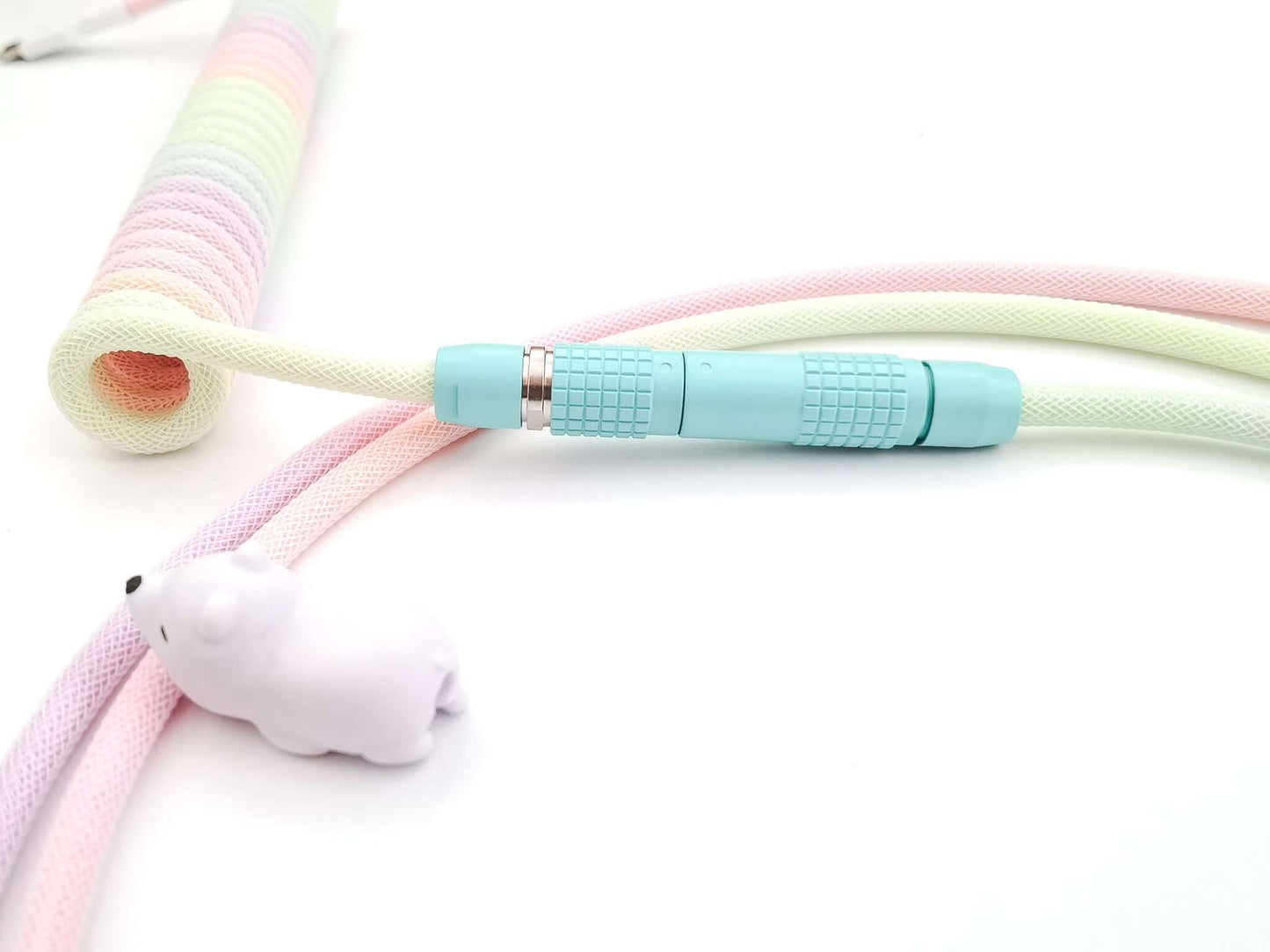 POM Jelly Lemo connector on rainbow coil cable with white bear cable protector