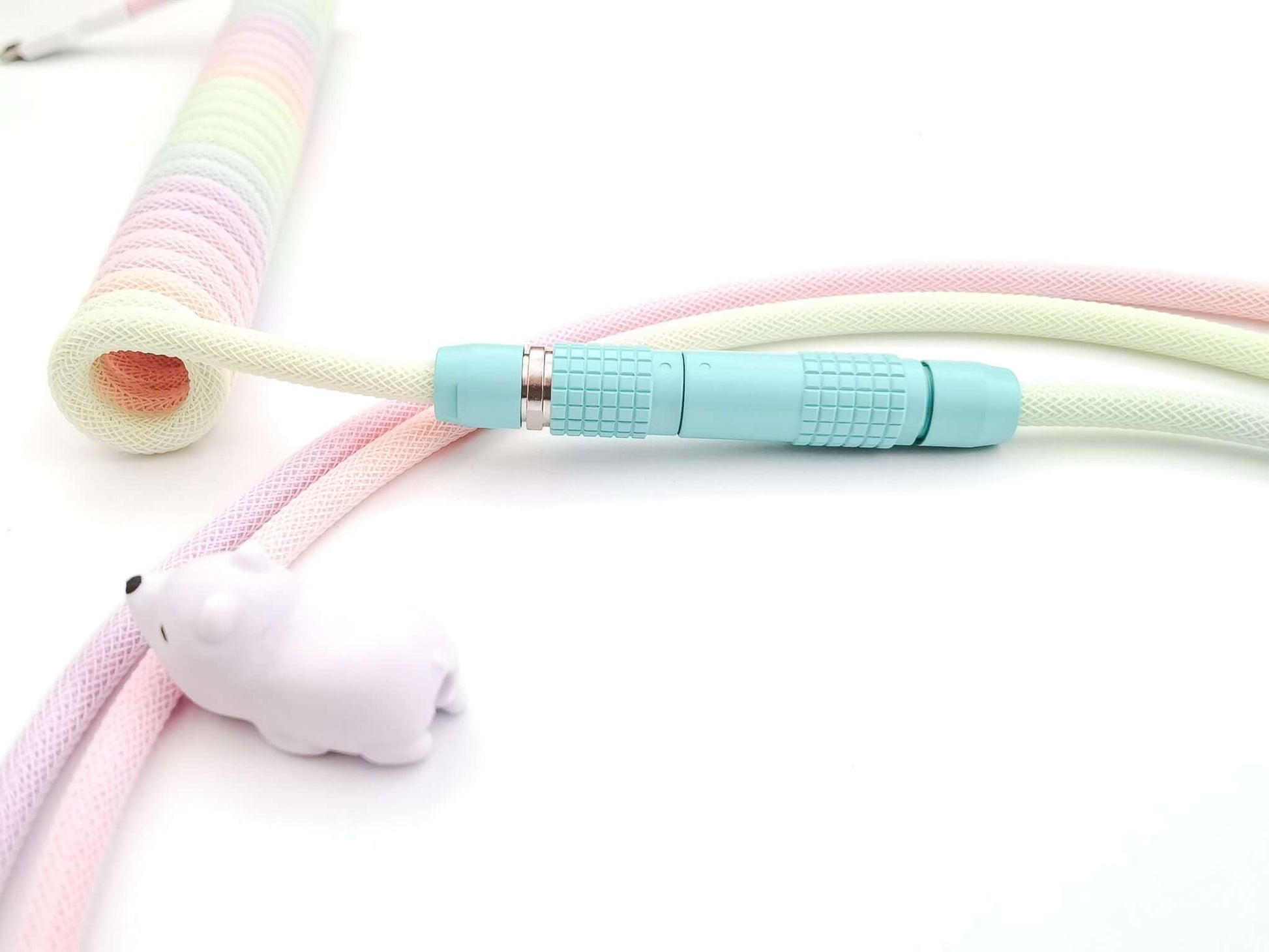 POM Jelly Lemo connector on rainbow coil cable with white bear cable protector
