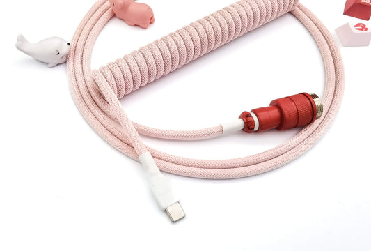 Pink coiled usb cable