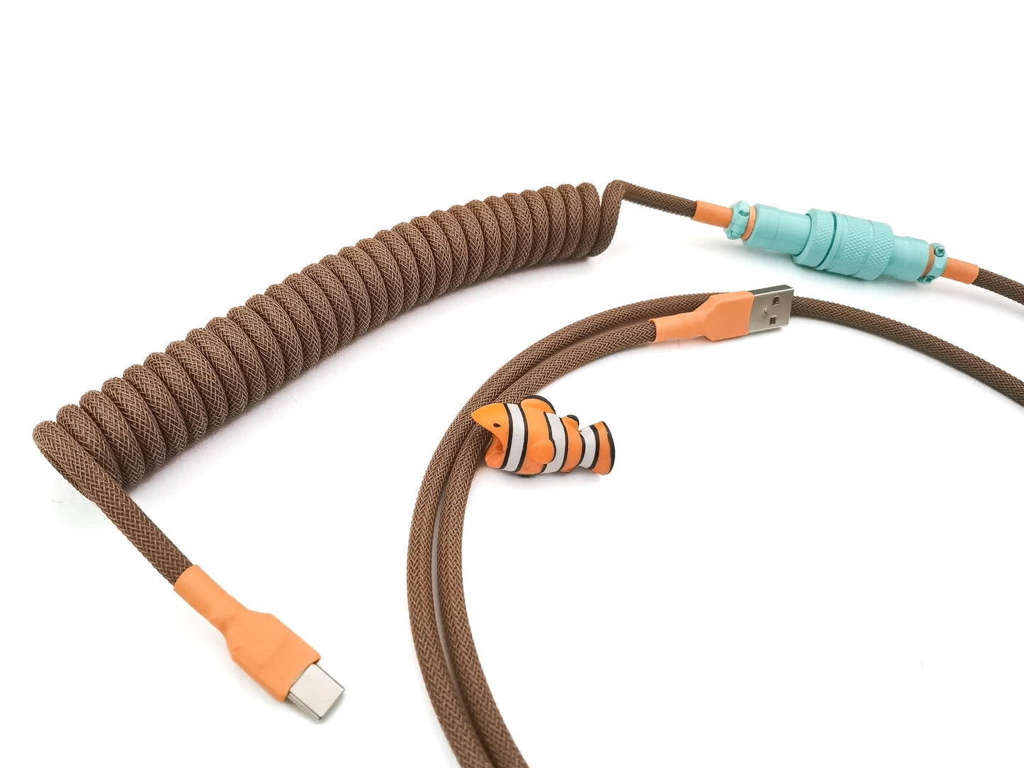 brown coiled keyboard cable for 1976 keycaps and other brown keycaps.