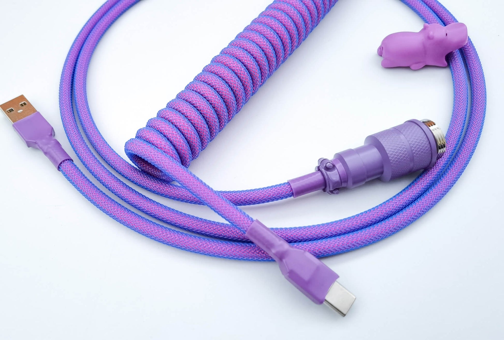 Coiled Keyboard USB Cable Neon Laser