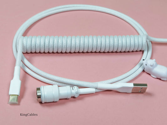 White custom usb cable
