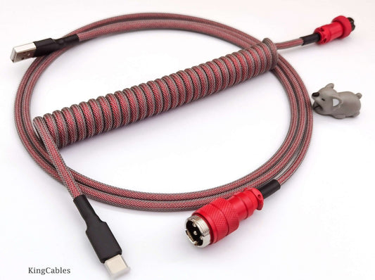 Red coiled keyboard cable