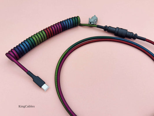 Coiled cable for GMK Midnight Rainbow
