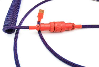 Red Gx16 Aviator connector on dark purple coil