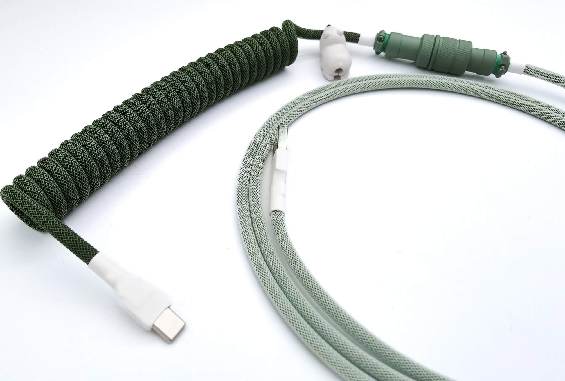 Custom Coiled Keyboard USB Cable With Aviator Connector Botanical 